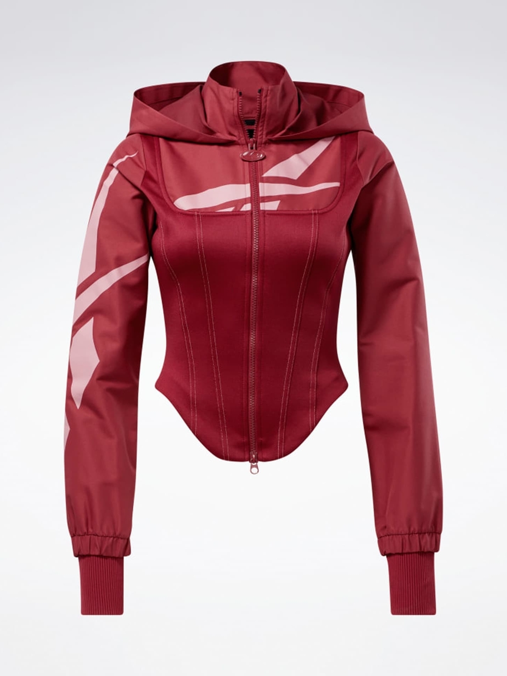 One Set Reebok X Cardi B Corset Women’s Hooded Zip Front Jacket
